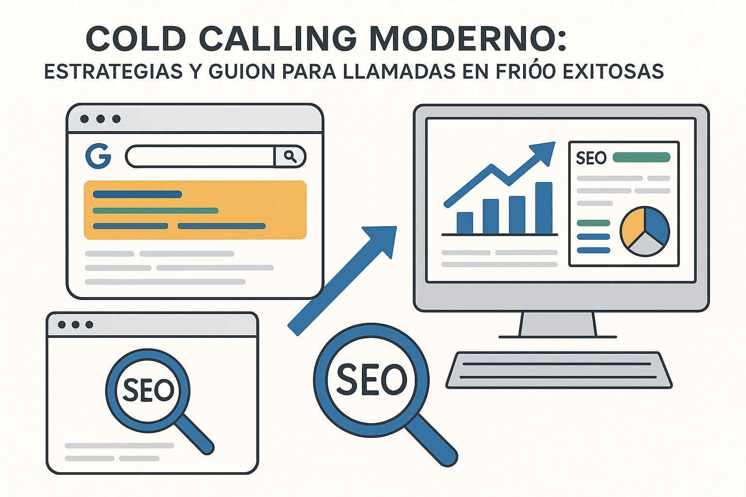 Ilustración sobre cold calling estrategias efectivas