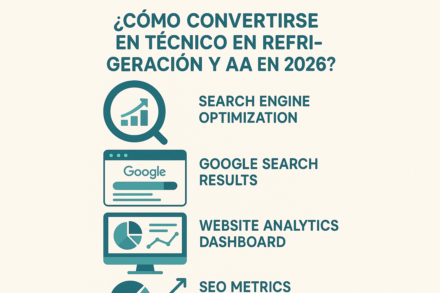 Infografía: conceptos clave de ¿Cómo Convertirse en Técnico en Refrigeración y AA en 2026?