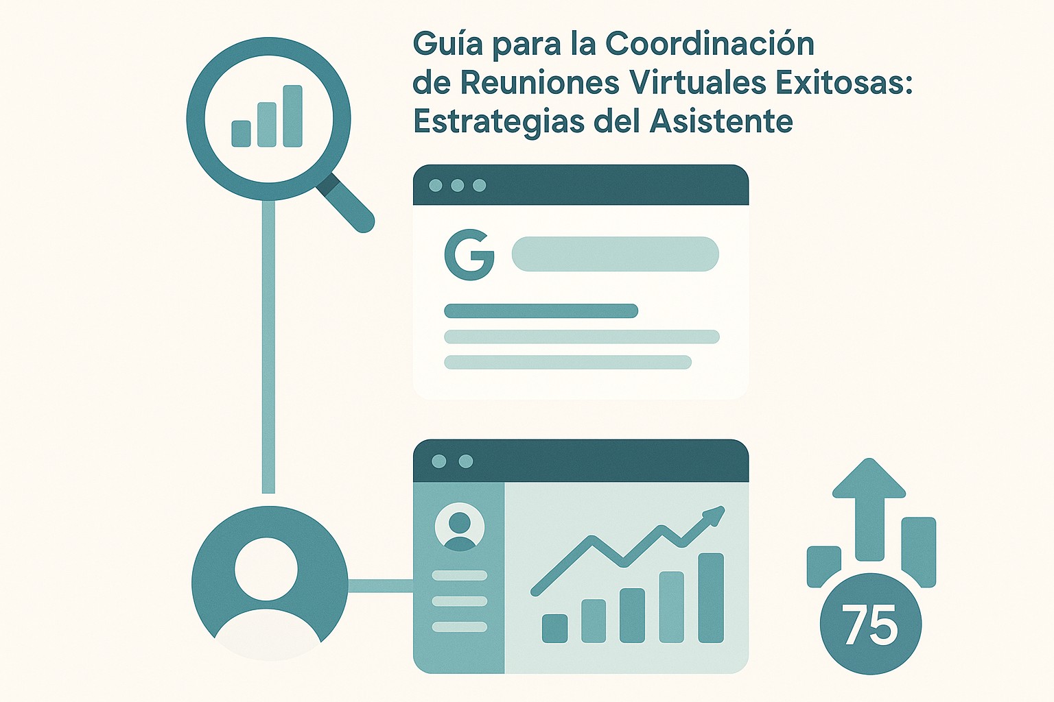 Infografía: conceptos clave de Guía para la Coordinación de Reuniones Virtuales Exitosas: Estrategias del Asistente