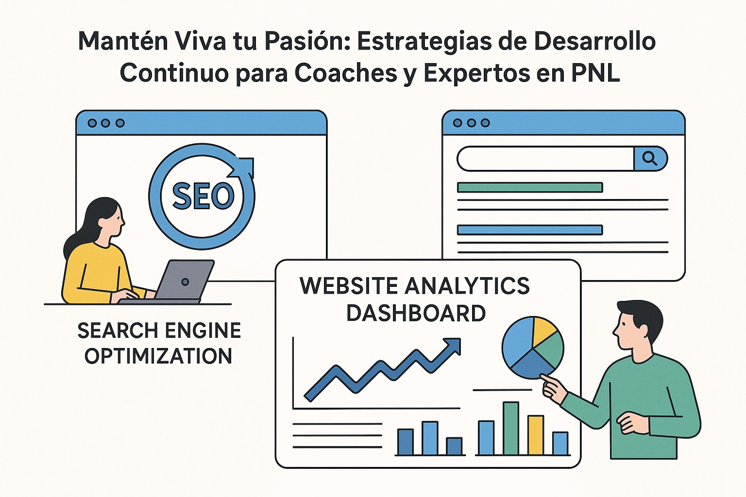 Coaches y expertos en PNL discutiendo la ética y las buenas prácticas en una sesión de desarrollo profesional.