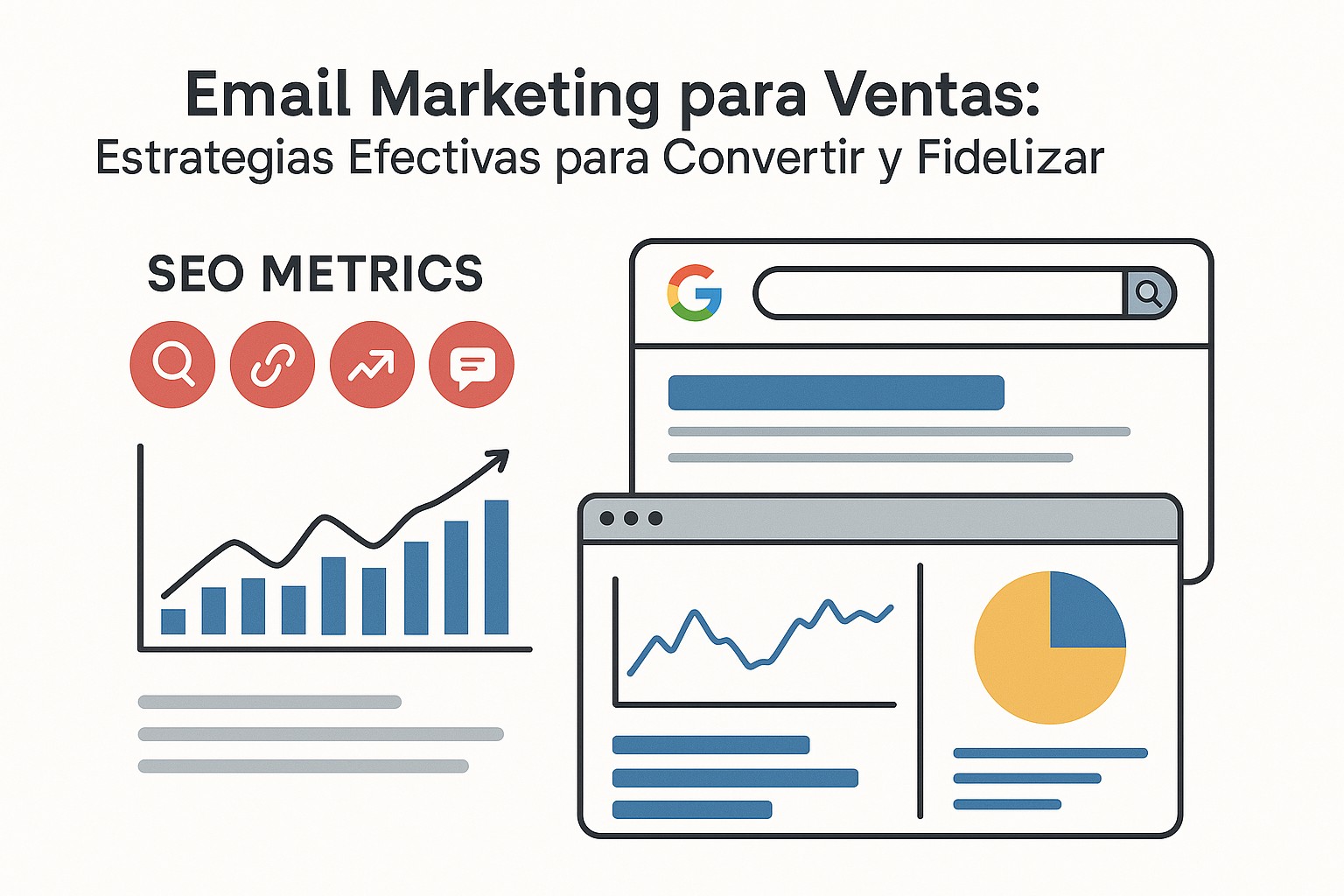 Ilustración sobre email marketing para ventas