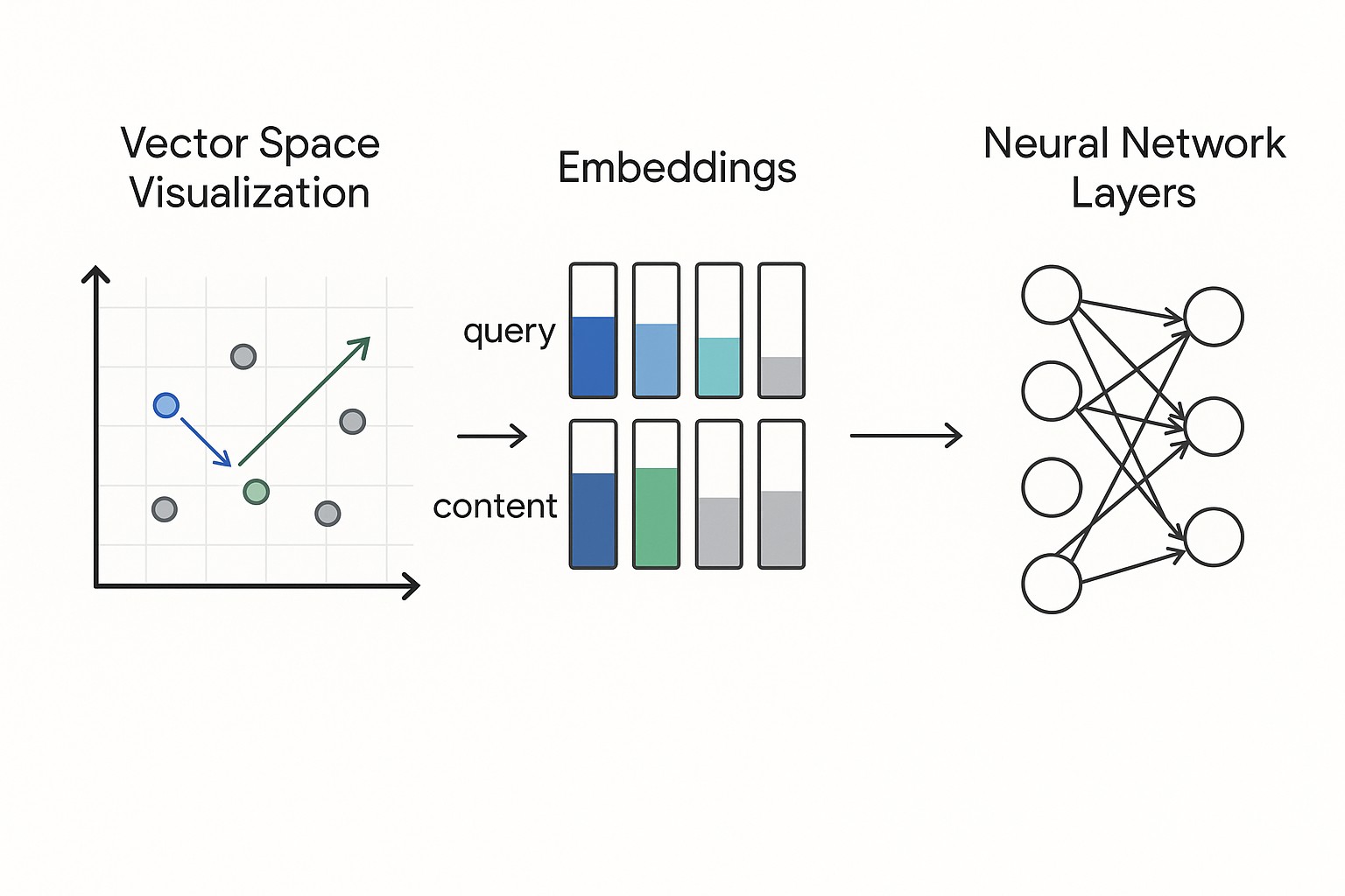 Diagrama sobre embeddings seo explicado