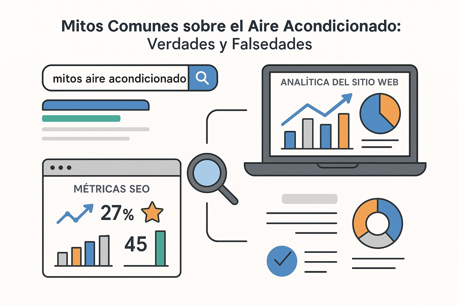 Ilustración sobre mitos aire acondicionado