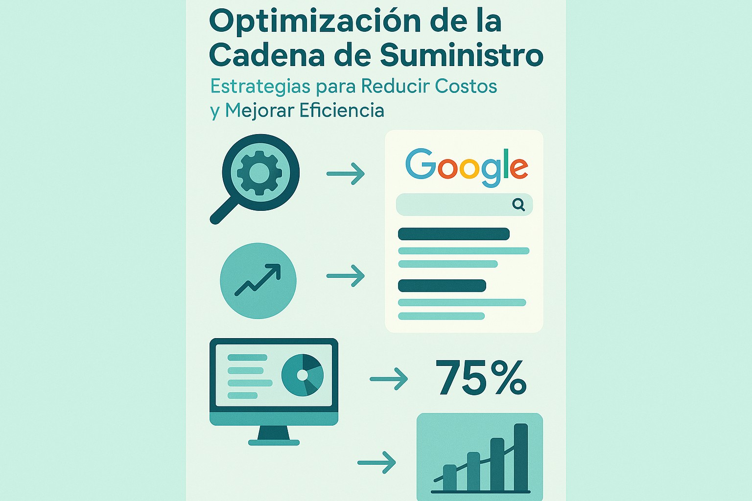 Infografía: conceptos clave de Optimización de la Cadena de Suministro: Estrategias para Reducir Costos y Mejorar Eficiencia