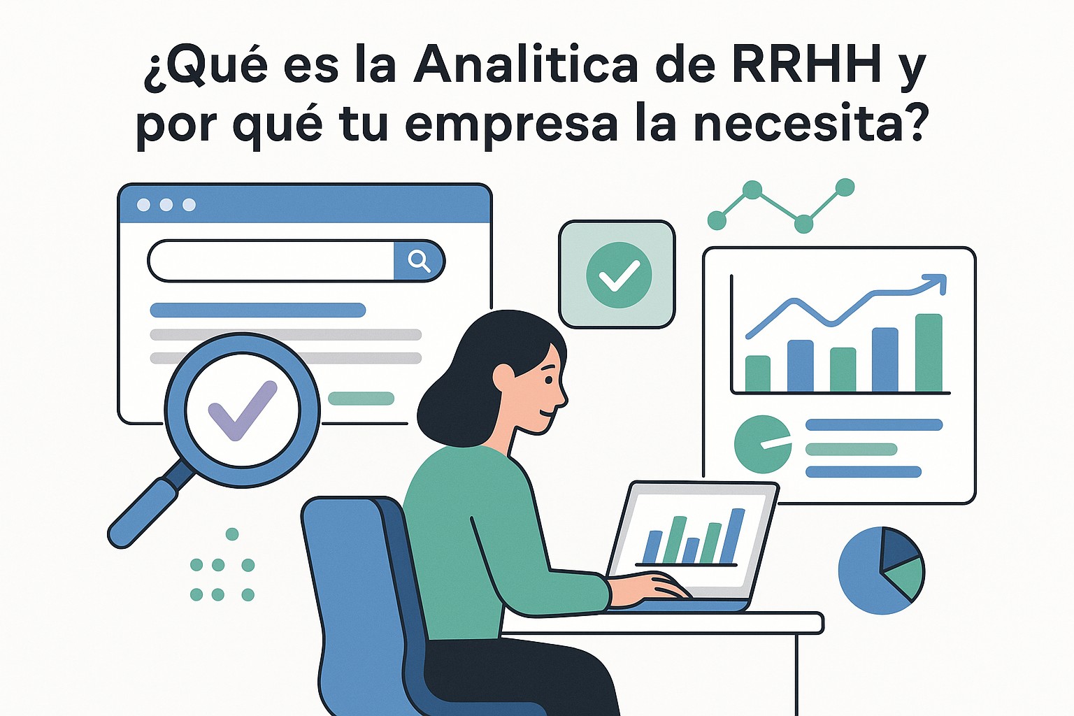 Representación visual de la conexión entre analítica de RRHH y la mejora del compromiso del empleado.