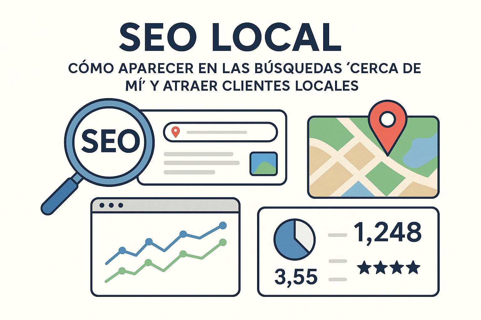 Diagrama sobre seo local busquedas cerca de mi