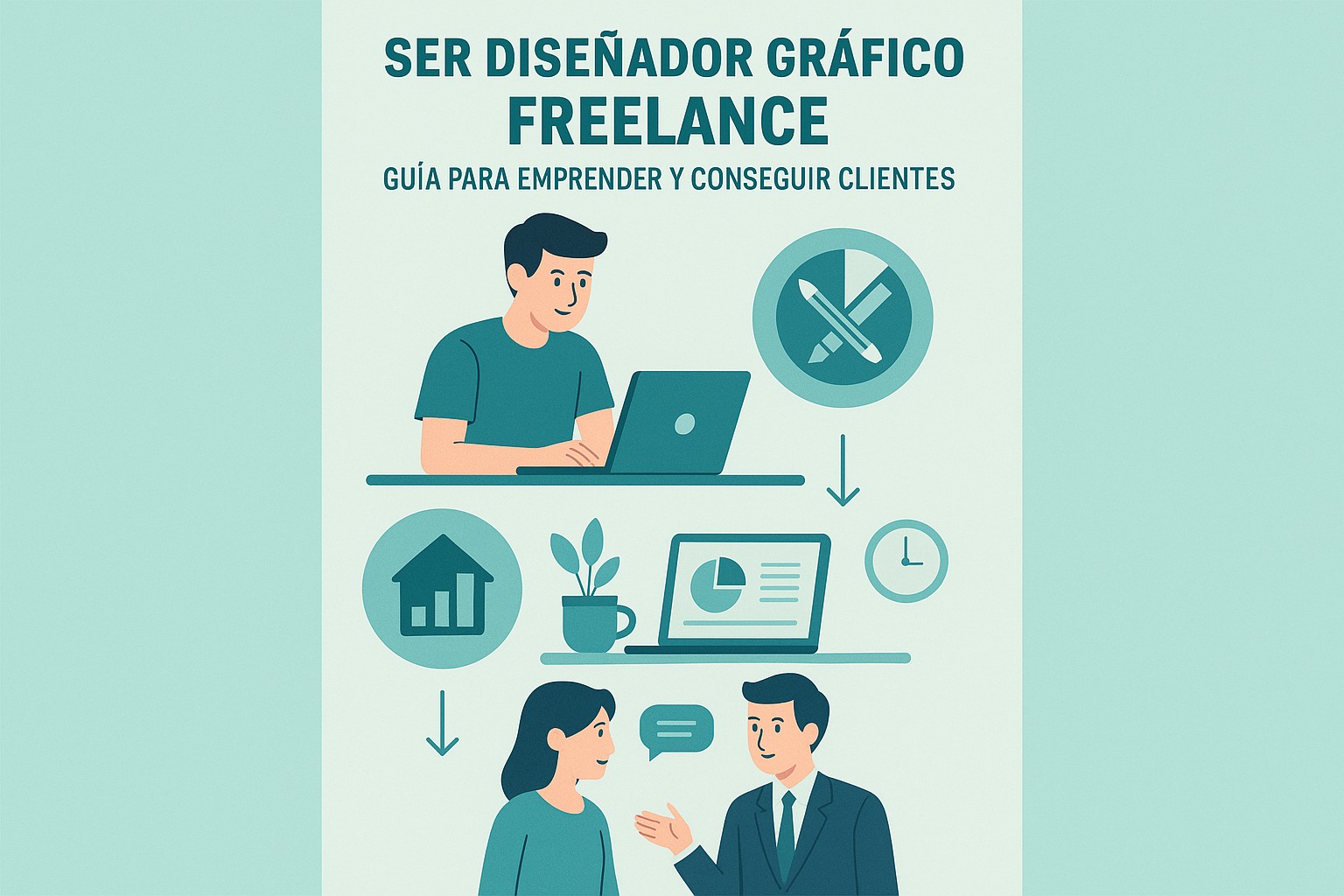 Infografía: conceptos clave de Ser Diseñador Gráfico Freelance: Guía para Emprender y Conseguir Clientes