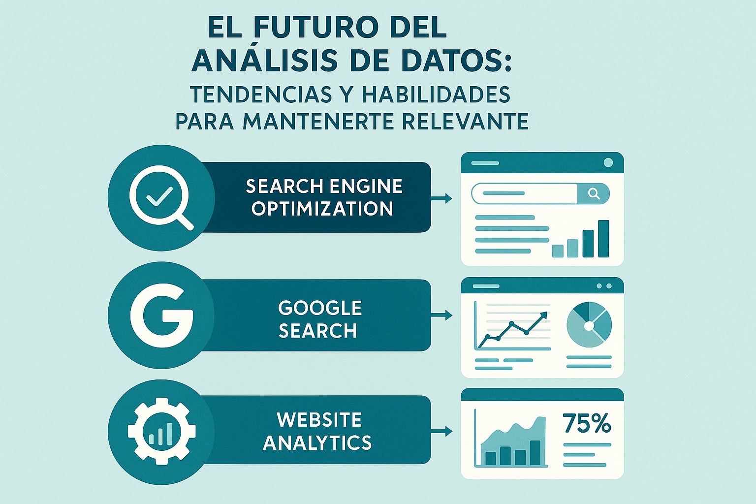 Infografía: conceptos clave de El Futuro del Análisis de Datos: Tendencias y Habilidades para Mantenerte Relevante