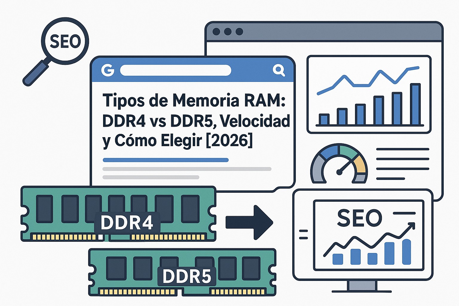 Diagrama sobre tipos de memoria ram guia